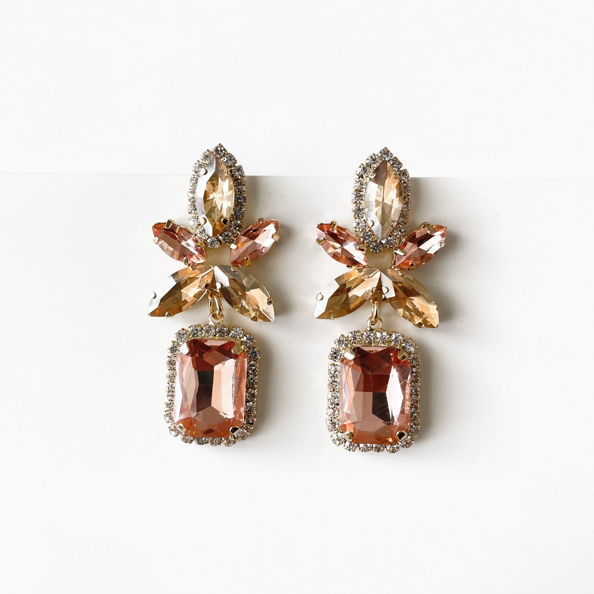 Analucia Peach Statment Jewel Earrings - ScentiMelti Home Fragrance, Beauty & Gifts UK