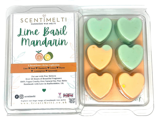 Lime Basil Mandarin JM Inspired Heart Clamshell Wax Melts - ScentiMelti  Lime Basil Mandarin JM Inspired Heart Clamshell Wax Melts