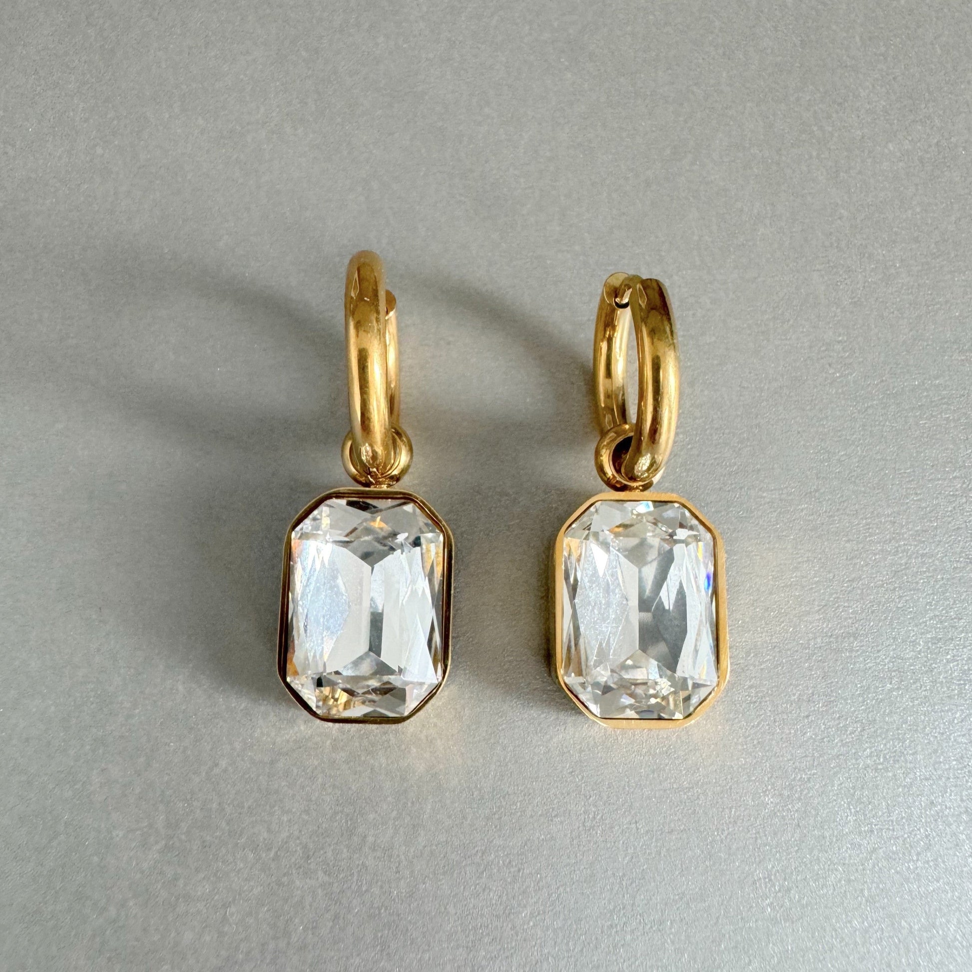 Rani Luxe 18k Gold Plated Clear Jewel Earrings - ScentiMelti Home Fragrance, Beauty & Gifts UK