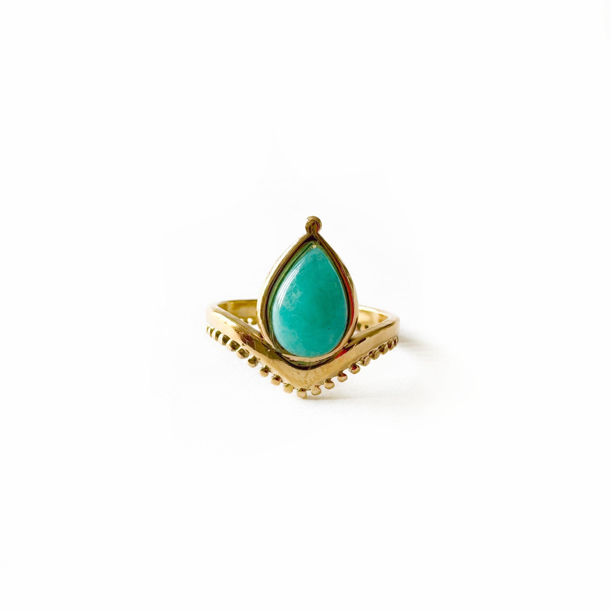 Emmy Luxe 18k Gold Plated Turquoise Stone Ring LUXE TONES ScentiMelti Wax Melts