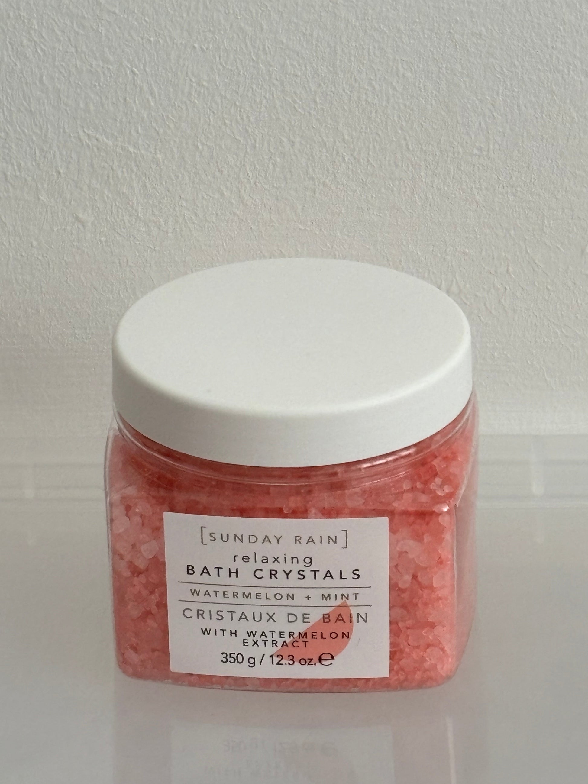 Sunday Rain Luxury Relaxing Sea Salt Bath Crystals, Vegan & Cruelty-Free, Fruity Watermelon & Refreshing Mint Fragrance 350g - ScentiMelti Home Fragrance, Beauty & Gifts UK