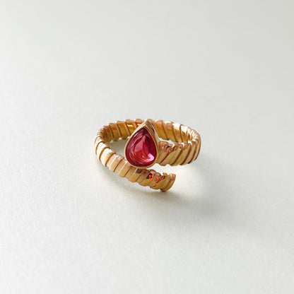 Kali Luxe 18k Gold Plated Cerise Wrap Ring - ScentiMelti Home Fragrance, Beauty & Gifts UK