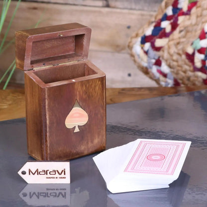 Harra Sheesham Wood Playing Card Box - ScentiMelti Home Fragrance, Beauty & Gifts UK