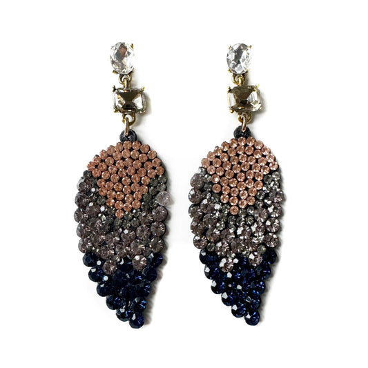 Mari Ombre Beaded Statement Feather Earrings