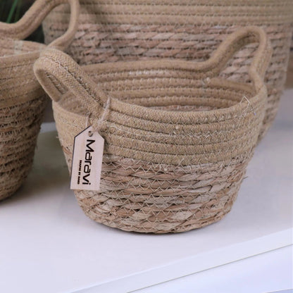 Sheyam Set of Storage Baskets Natural Grass Rope - ScentiMelti Home Fragrance, Beauty & Gifts UK