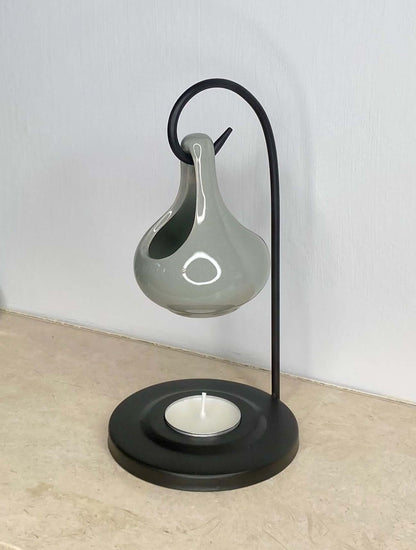 'Sophia' Hanging Teardrop Wax Melt Oil Burner | GREY - ScentiMelti  'Sophia' Hanging Teardrop Wax Melt Oil Burner | GREY