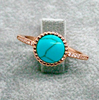 Double Sided Turquoise Ring - ScentiMelti Home Fragrance, Beauty & Gifts UK