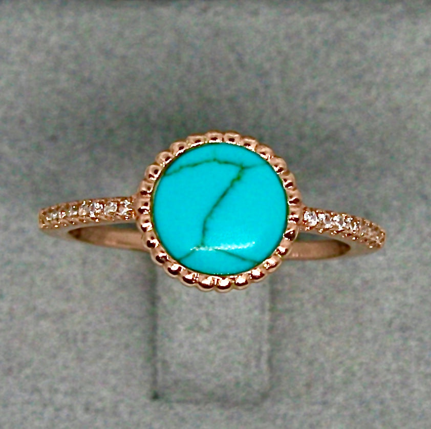 Double Sided Turquoise Ring - ScentiMelti Home Fragrance, Beauty & Gifts UK