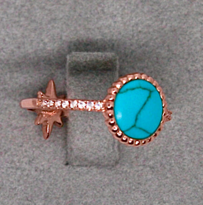 Double Sided Turquoise Ring - ScentiMelti Home Fragrance, Beauty & Gifts UK