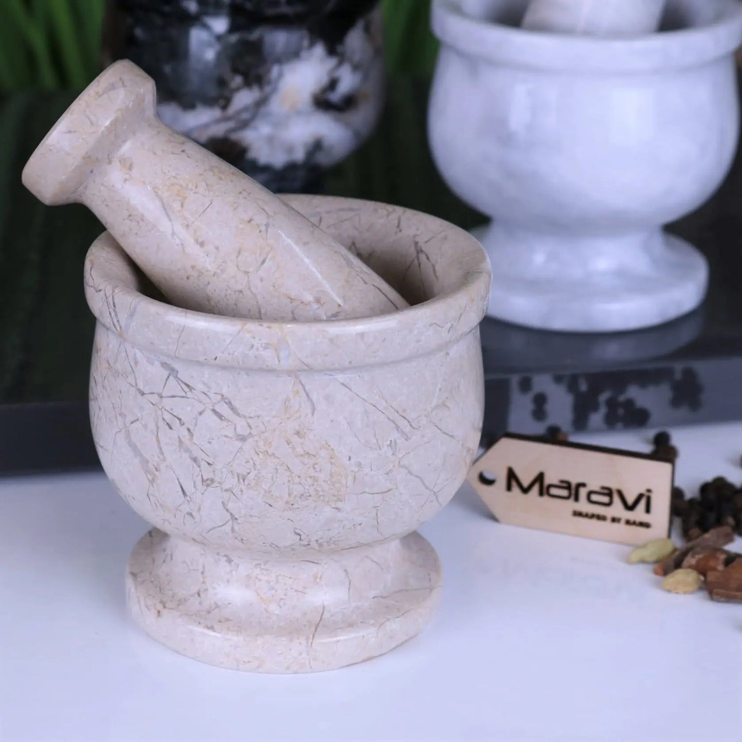 Doli Mini Marble Pestle and Mortar - ScentiMelti Home Fragrance, Beauty & Gifts UK