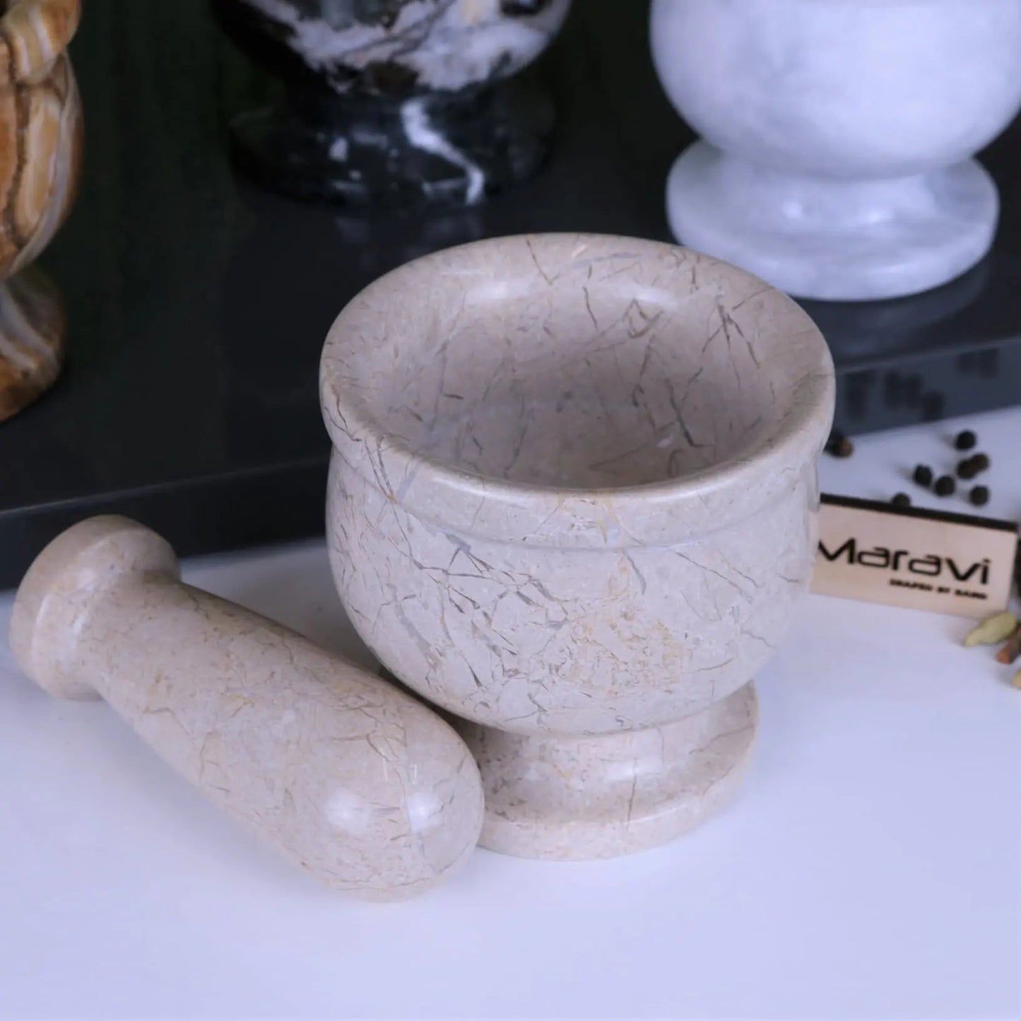 Doli Mini Marble Pestle and Mortar - ScentiMelti Home Fragrance, Beauty & Gifts UK