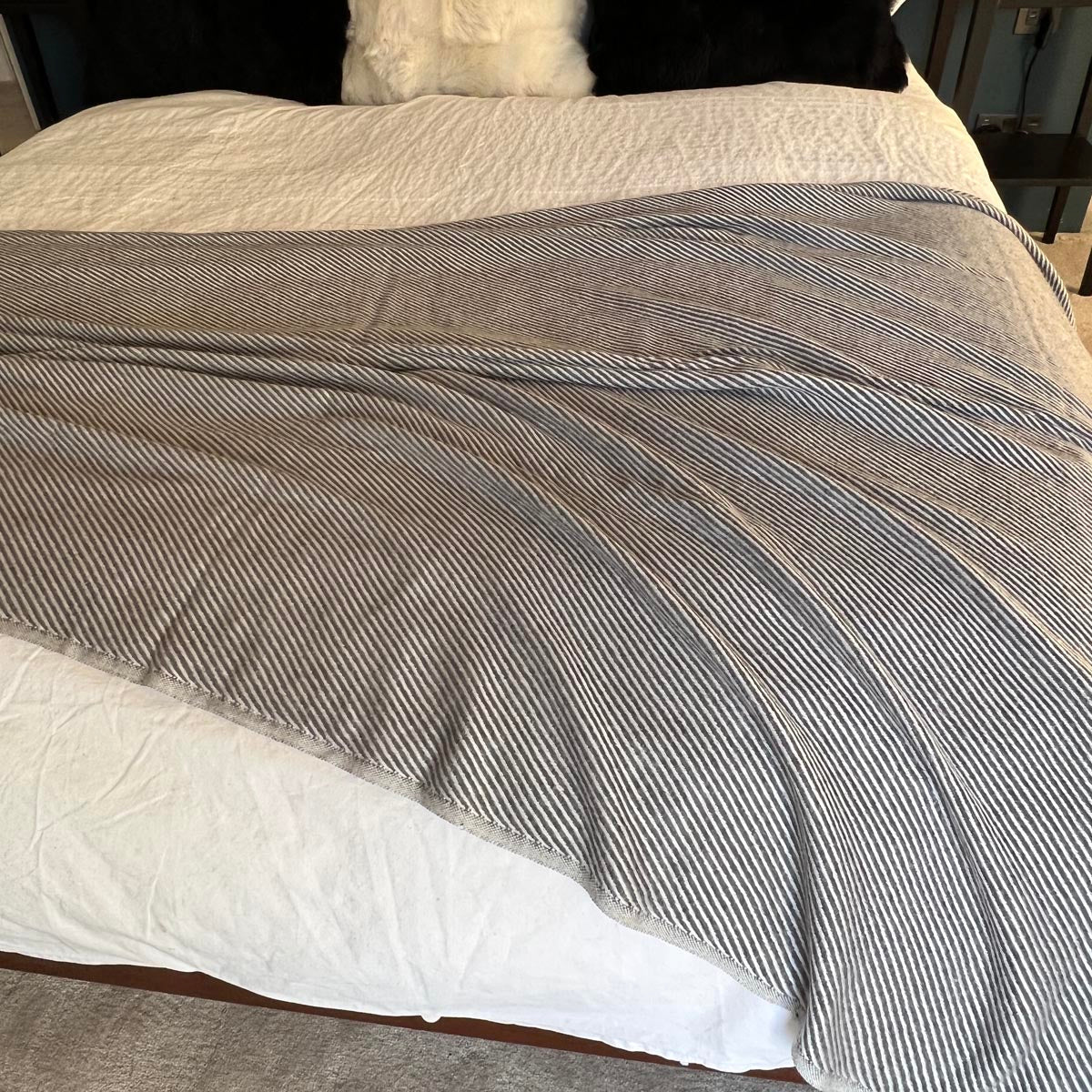 100% Cashmere Blanket | Slate Grey Stripe - 125cm x 250cm Wildash London ScentiMelti Wax Melts