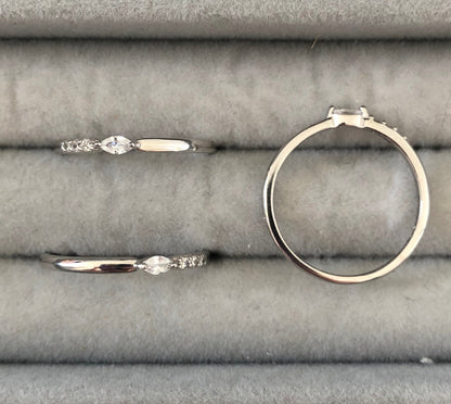 Thin Rings with clear zircon stones - Sparkle Collection - ScentiMelti Home Fragrance, Beauty & Gifts UK