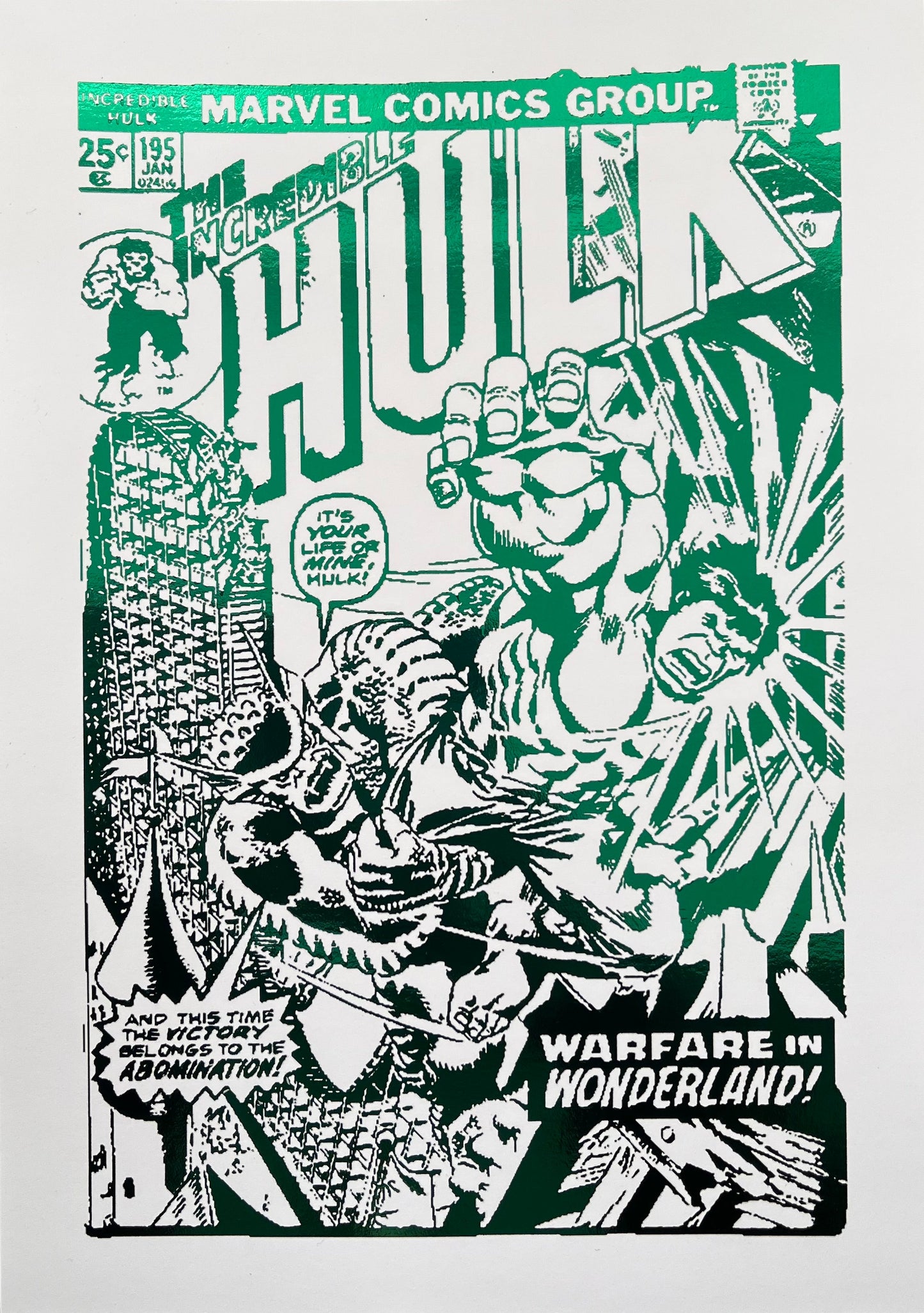 Set of 2 Hulk Comic Cover & Comic Strip Foil Prints Billies Inks ScentiMelti Wax Melts