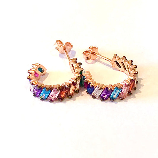 Earring with diagonal cut rainbow colored stones Essyn London ScentiMelti Wax Melts