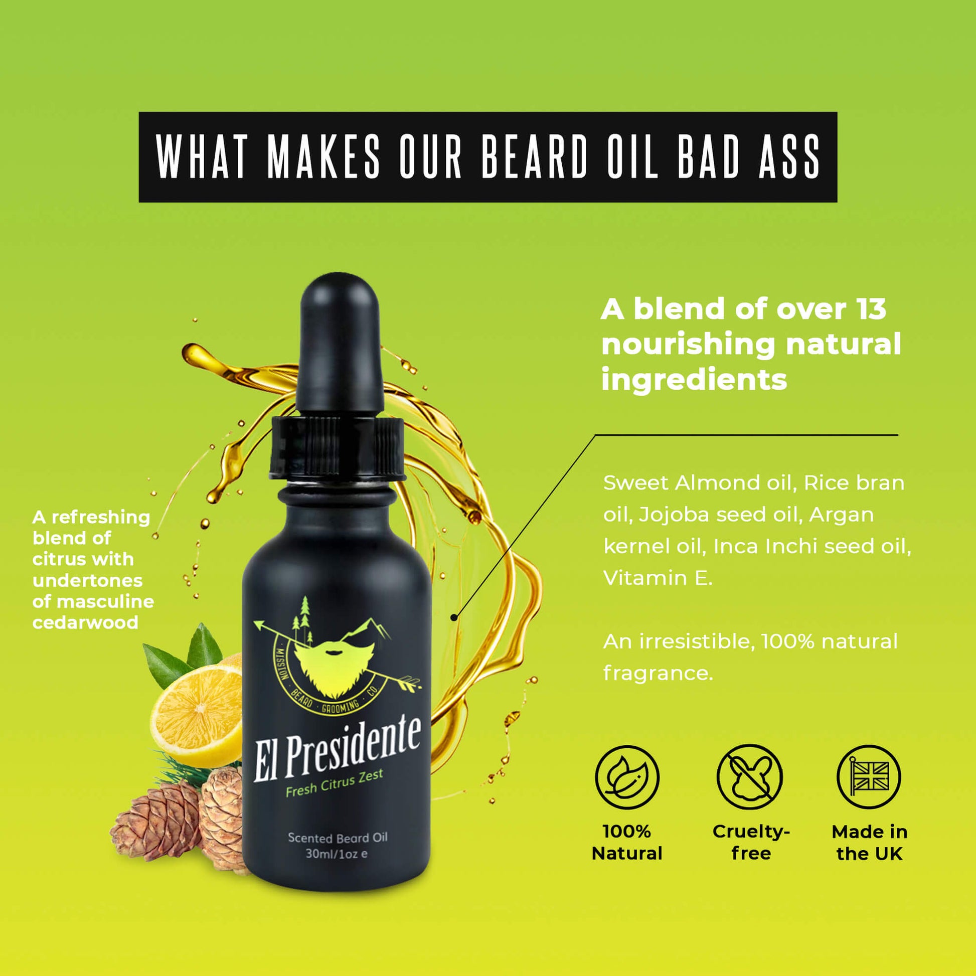 EL PRESIDENTE BEARD OIL - ScentiMelti Home Fragrance, Beauty & Gifts UK