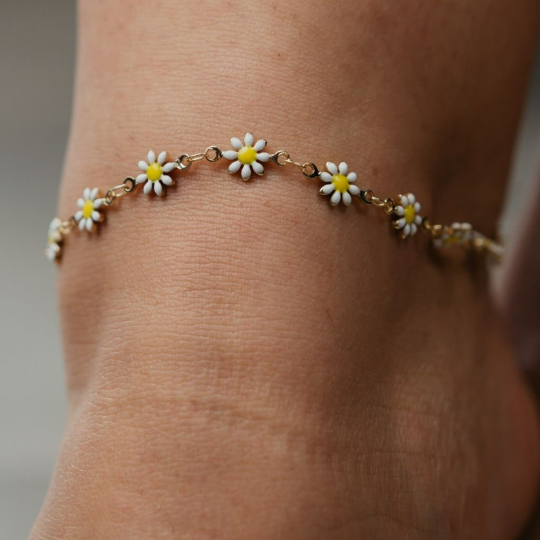 Multicolour Sun Flower Summer Indie Boho Daisy Floral Charms Payal Anklet - ScentiMelti Home Fragrance, Beauty & Gifts UK