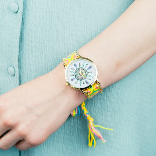 Boho Mandala Art Colourful Bracelet Bohemian Wrist Watch - ScentiMelti Home Fragrance, Beauty & Gifts UK