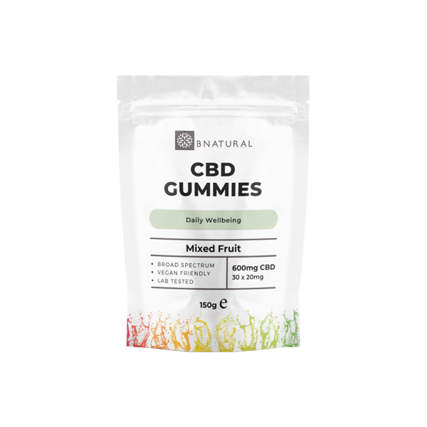 Bnatural 600mg Broad Spectrum CBD Mixed Fruit Gummies - 30 Pieces - ScentiMelti Home Fragrance, Beauty & Gifts UK