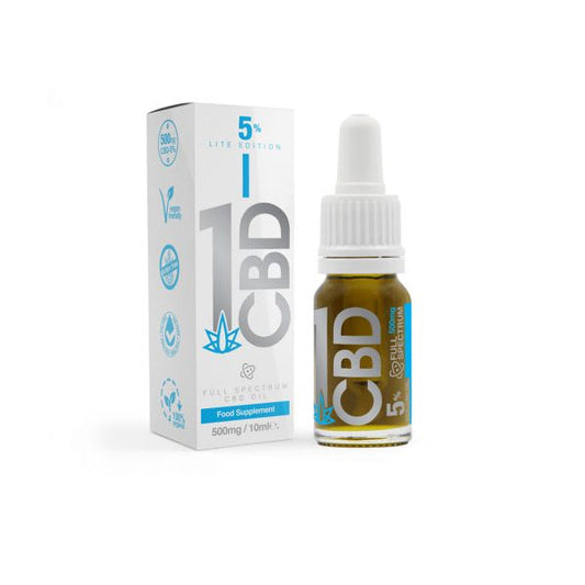 1CBD 5% Pure Hemp 500mg CBD Oil Lite Edition 10ml - ScentiMelti Home Fragrance, Beauty & Gifts UK