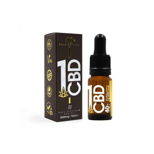 1CBD 40% Pure Hemp 4000mg CBD Oil Gold Edition 10ml - ScentiMelti Home Fragrance, Beauty & Gifts UK