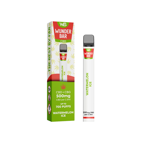 Wunderbar 500mg CBD + CBG Disposable Vape Device 700 Puffs - ScentiMelti Home Fragrance, Beauty & Gifts UK