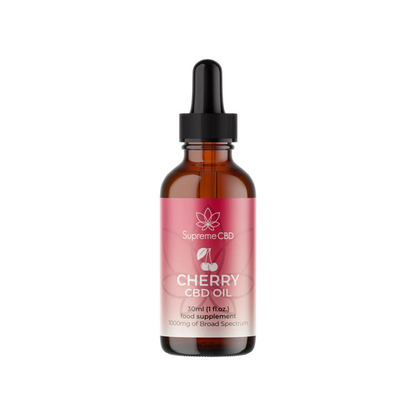 Supreme CBD 1000mg Broad Spectrum Cherry CBD Oil - 30ml - ScentiMelti Home Fragrance, Beauty & Gifts UK