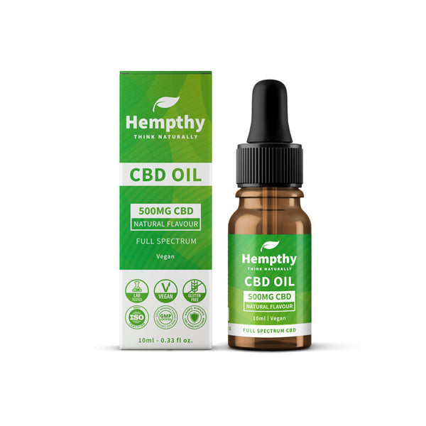 Hempthy 500mg CBD Oil Full Spectrum Natural - 10ml - ScentiMelti Home Fragrance, Beauty & Gifts UK