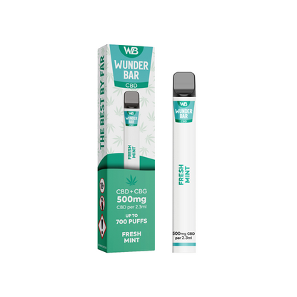 Wunderbar 500mg CBD + CBG Disposable Vape Device 700 Puffs - ScentiMelti Home Fragrance, Beauty & Gifts UK