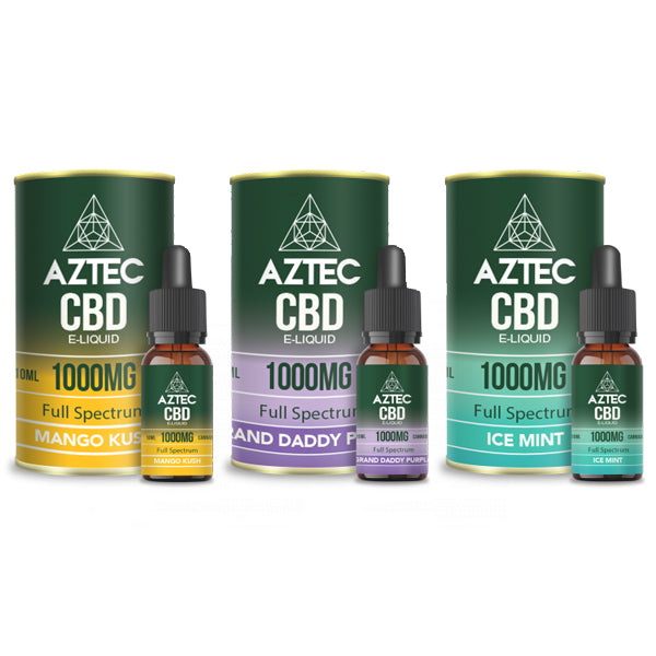 Aztec CBD 1000mg CBD Vaping Liquid 10ml (50PG/50VG) The CBD Hut ScentiMelti Wax Melts