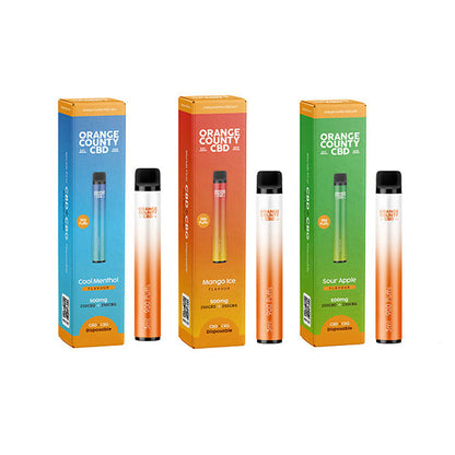 Orange County CBD 500mg CBD & CBG Disposable Vape Device 900 Puffs - ScentiMelti Home Fragrance, Beauty & Gifts UK