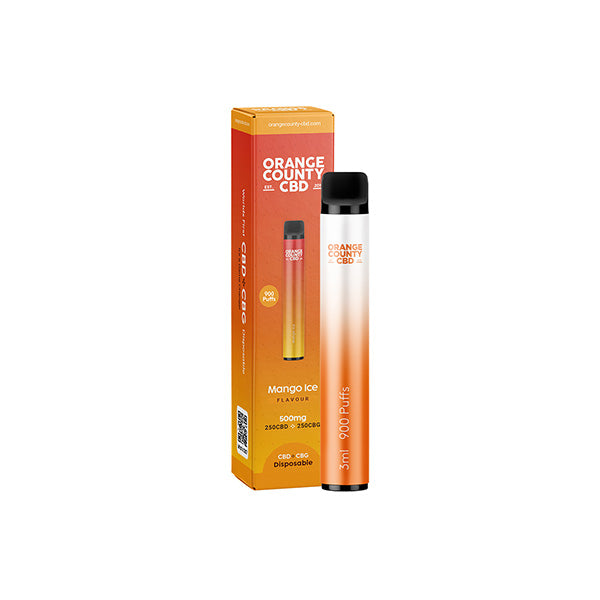 Orange County CBD 500mg CBD & CBG Disposable Vape Device 900 Puffs - ScentiMelti Home Fragrance, Beauty & Gifts UK