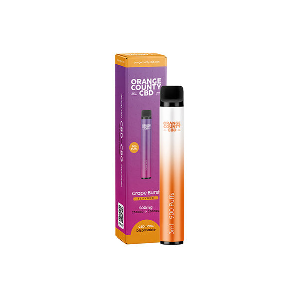 Orange County CBD 500mg CBD & CBG Disposable Vape Device 900 Puffs - ScentiMelti Home Fragrance, Beauty & Gifts UK