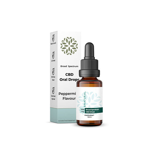 Bnatural 1200mg Broad Spectrum CBD Peppermint Oral Drops - 10ml - ScentiMelti Home Fragrance, Beauty & Gifts UK