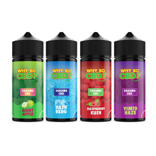 Why So CBD? 3000mg Full Spectrum CBD E-liquid 120ml The CBD Hut ScentiMelti Wax Melts