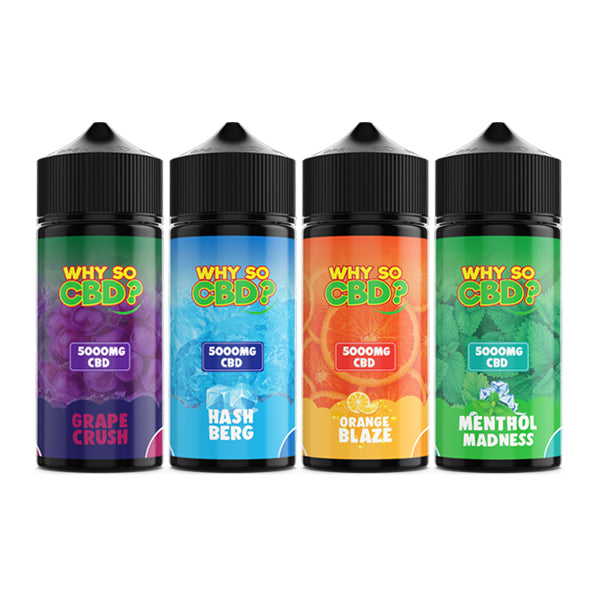 Why So CBD? 5000mg Full Spectrum CBD E-liquid 120ml The CBD Hut ScentiMelti Wax Melts