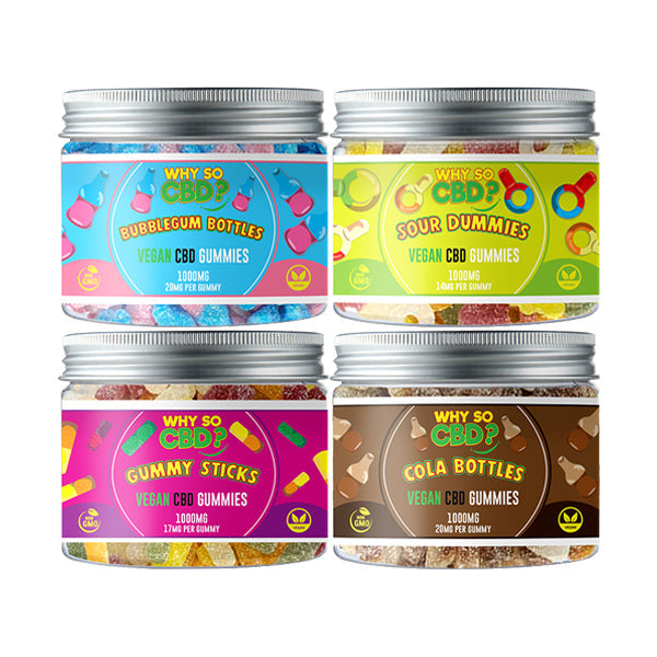 Why So CBD? 1000mg Broad Spectrum CBD Small Vegan Gummies - 11 Flavours - ScentiMelti Home Fragrance, Beauty & Gifts UK