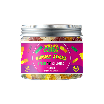 Why So CBD? 1500mg Broad Spectrum CBD Small Vegan Gummies - 11 Flavours - ScentiMelti Home Fragrance, Beauty & Gifts UK