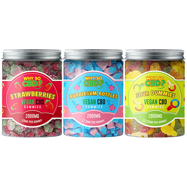 Why So CBD? 2000mg CBD Large Vegan Gummies - 11 Flavours - ScentiMelti Home Fragrance, Beauty & Gifts UK