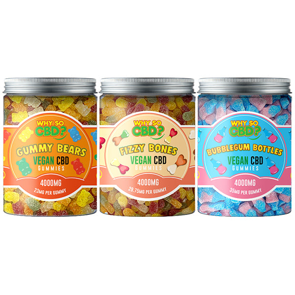 Why So CBD? 4000mg CBD Large Vegan Gummies - 11 Flavours - ScentiMelti Home Fragrance, Beauty & Gifts UK