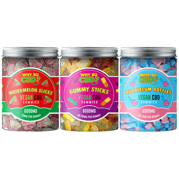 Why So CBD? 6000mg CBD Large Vegan Gummies - 11 Flavours - ScentiMelti Home Fragrance, Beauty & Gifts UK