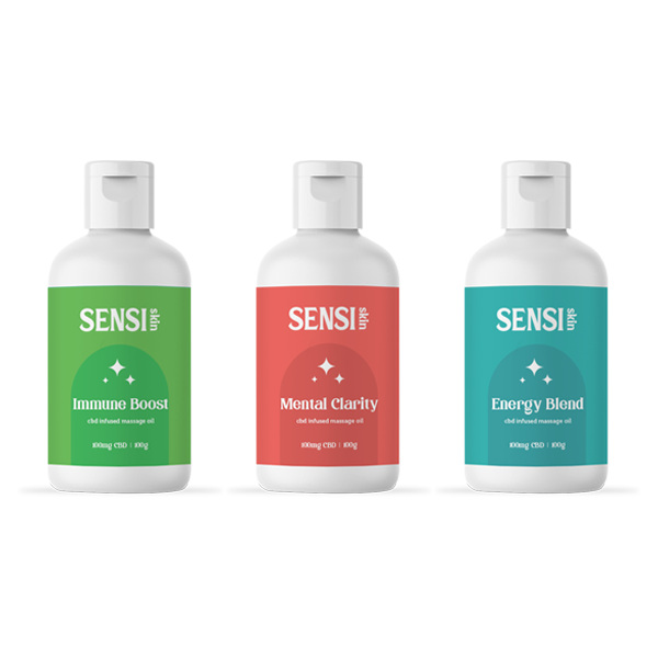 Sensi CBD 100mg CBD Massage Oil - 100ml (BUY 1 GET 1 FREE) - ScentiMelti Home Fragrance, Beauty & Gifts UK