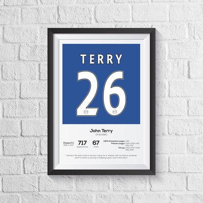 John Terry Chelsea Legend Stats Print MOTM Football ScentiMelti Wax Melts