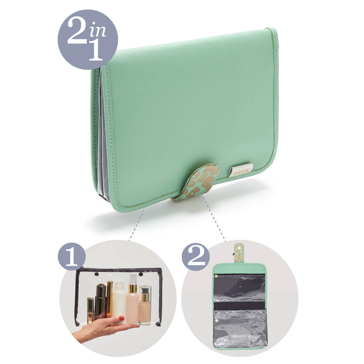 'Kate' Hanging Beauty Bag in Jade - ScentiMelti Home Fragrance, Beauty & Gifts UK