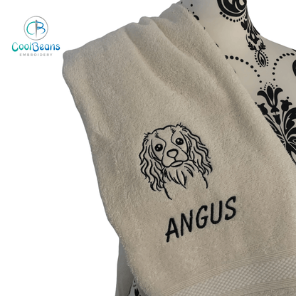 Dog Towels - Cavalier King Charles - Personalised Cool Beans Embroidery & Personalisation ScentiMelti Wax Melts