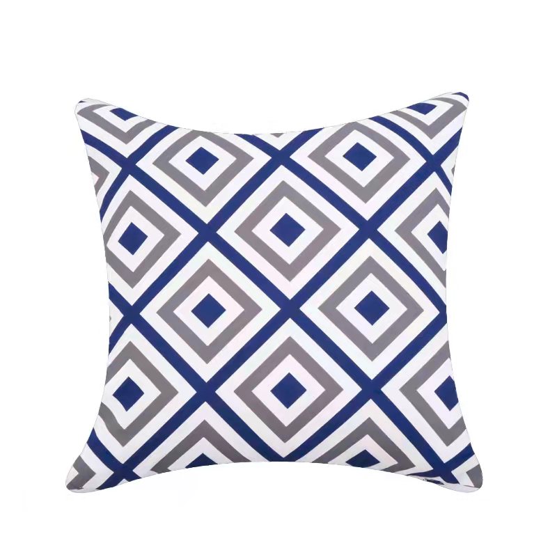 Water Resistant Stain Resistant Outdoor Geo Design Cushion Covers for Home Garden Outdoor 45x45cm - Blue - ScentiMelti Home Fragrance, Beauty & Gifts UK