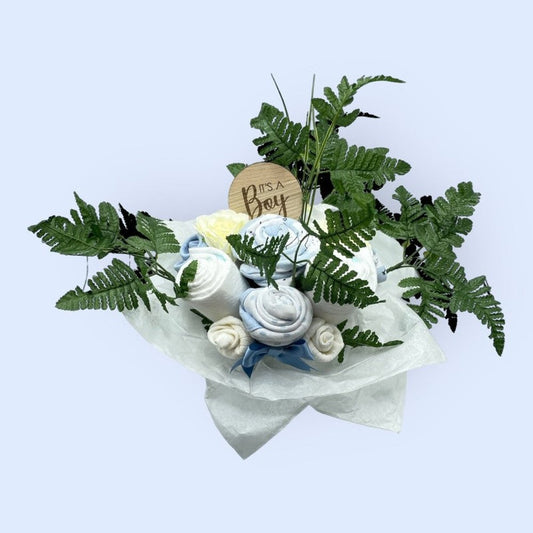 Celebrate New Life: 'It's a Boy' Bouquet & Layette Set - Perfect Baby Shower or New Baby Gift Love & Tiers ScentiMelti Wax Melts