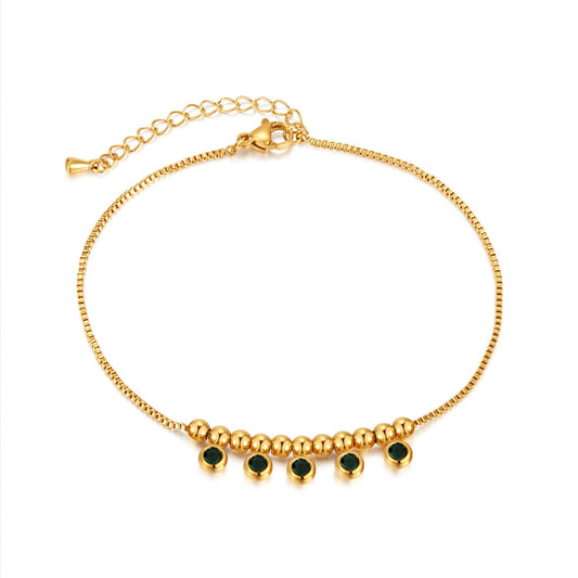 Remi Luxe 18k Gold Plated Jewelled Anklet - ScentiMelti Home Fragrance, Beauty & Gifts UK