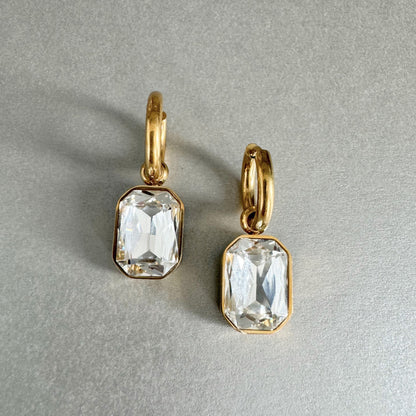 Rani Luxe 18k Gold Plated Clear Jewel Earrings - ScentiMelti Home Fragrance, Beauty & Gifts UK