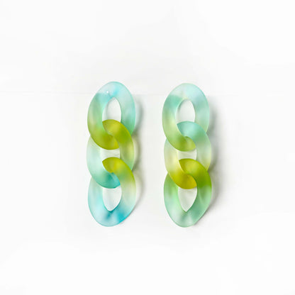 Frankie Lime Ombre Chain Earrings LUXE TONES ScentiMelti Wax Melts